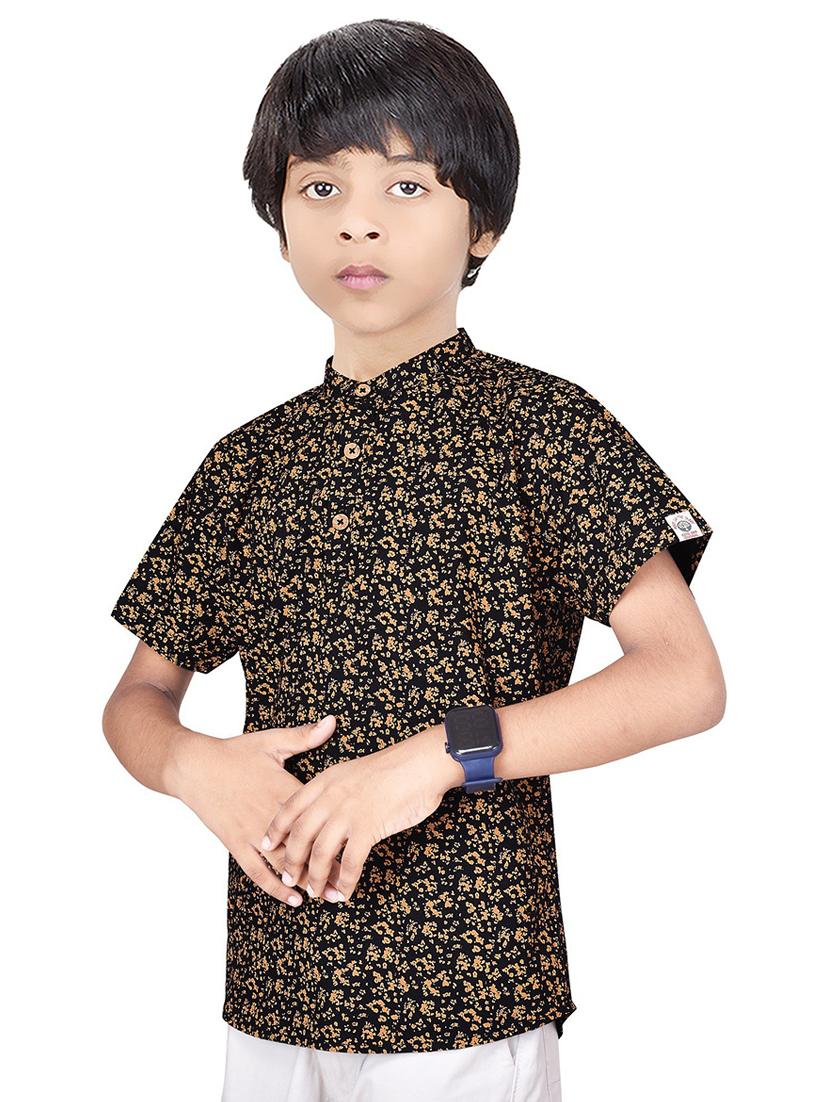 boys printed cotton kurta - 20124274 - Standard Image - 1