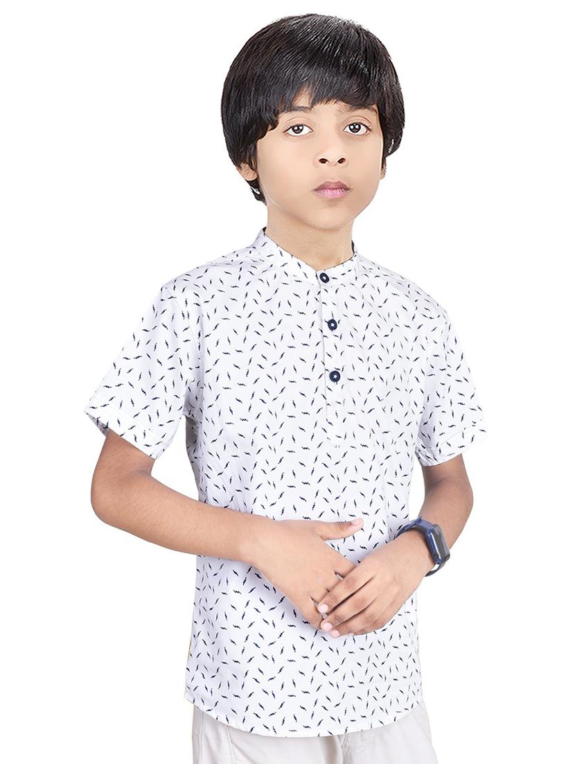 boys printed cotton kurta - 20124276 - Standard Image - 1