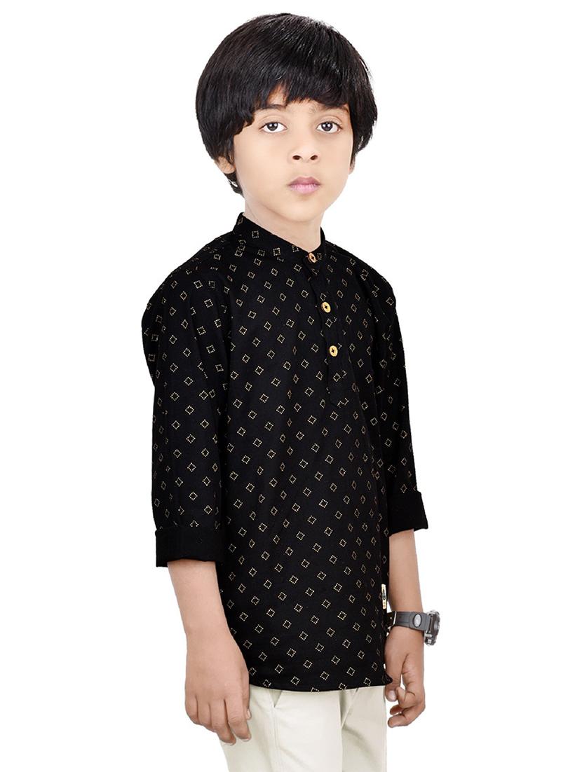 boys printed cotton kurta - 20124295 - Standard Image - 1
