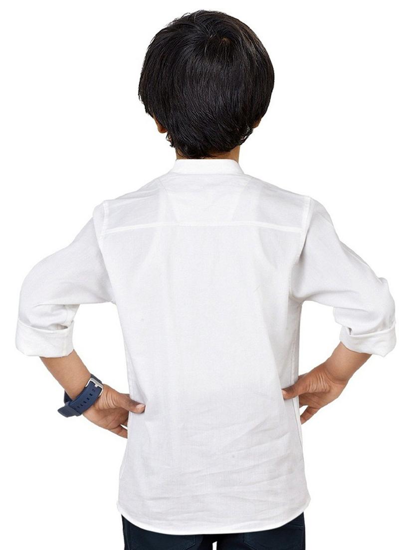boys mandarin neck solid short kurta - 20124513 - Standard Image - 1