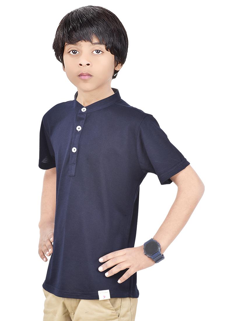 boys solid cotton short kurta - 20124724 -  Standard Image - 1