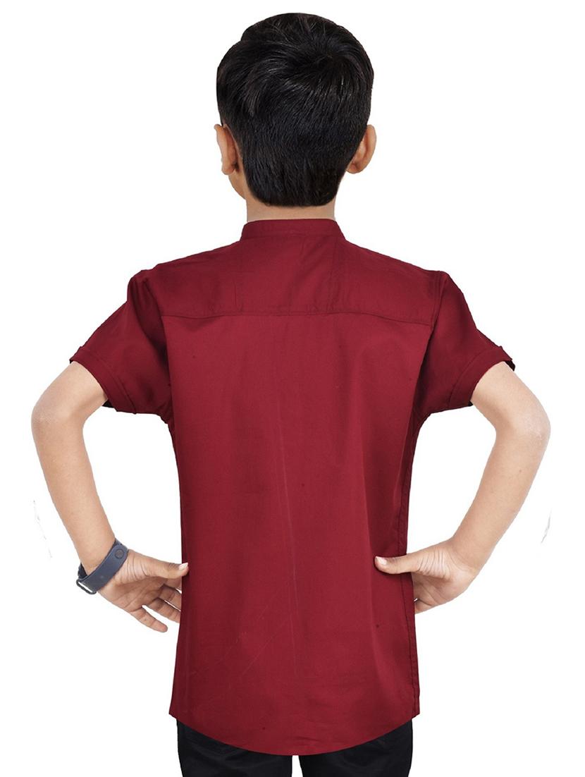 boys solid cotton short kurta - 20124760 -  Standard Image - 1