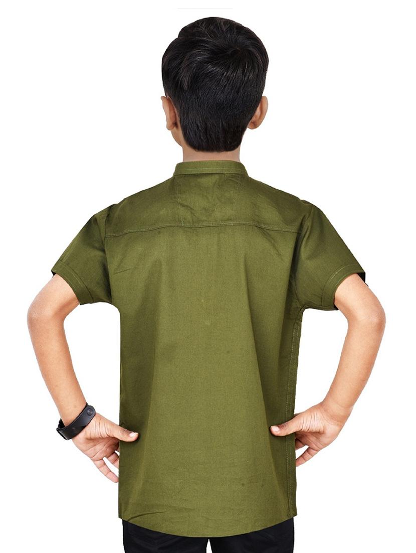 boys solid cotton short kurta - 20124761 -  Standard Image - 1
