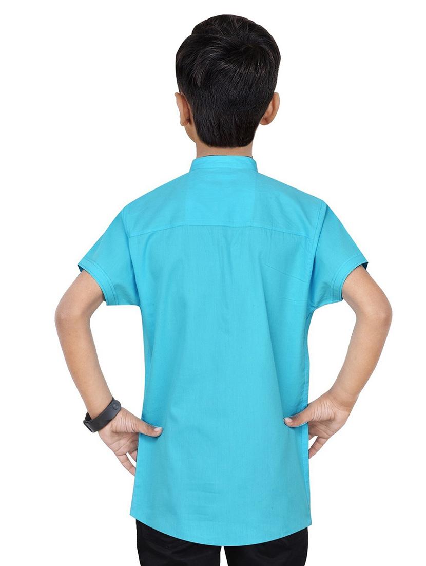 boys solid cotton short kurta - 20124816 -  Standard Image - 1