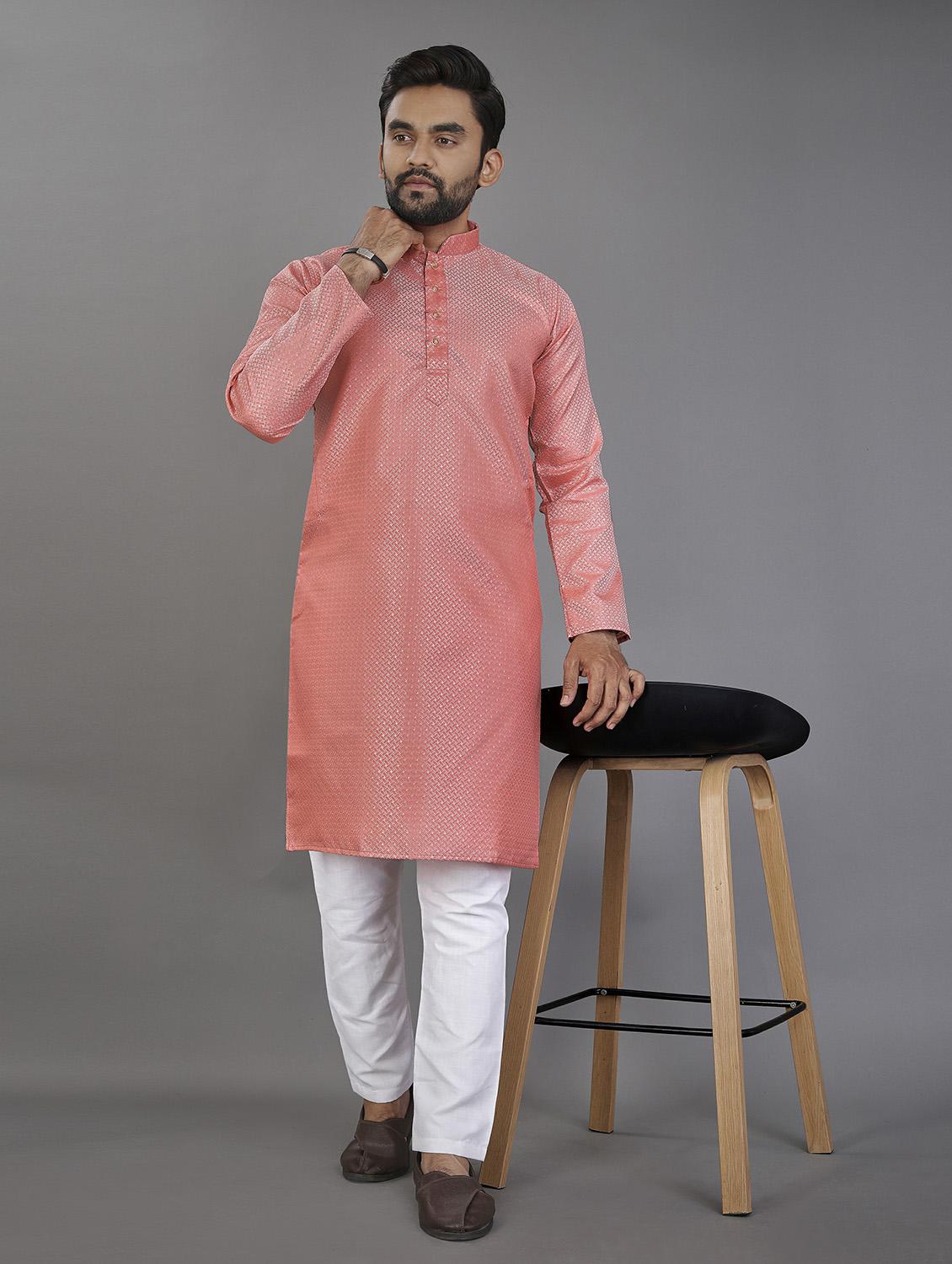 men's self design kurta pyjama set - 20124958 - Standard Image - 1