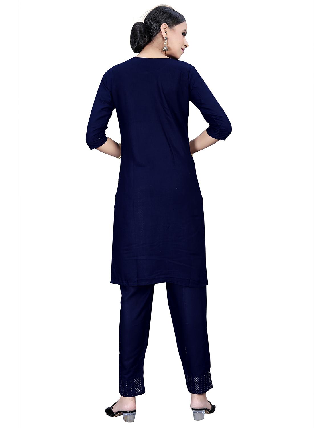 blue rayon kurta pant  set - 20125008 -  Standard Image - 1