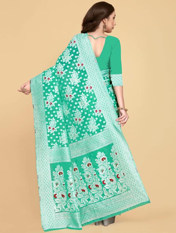self design woven saree with blouse - 20125248 - Standard Image - 1