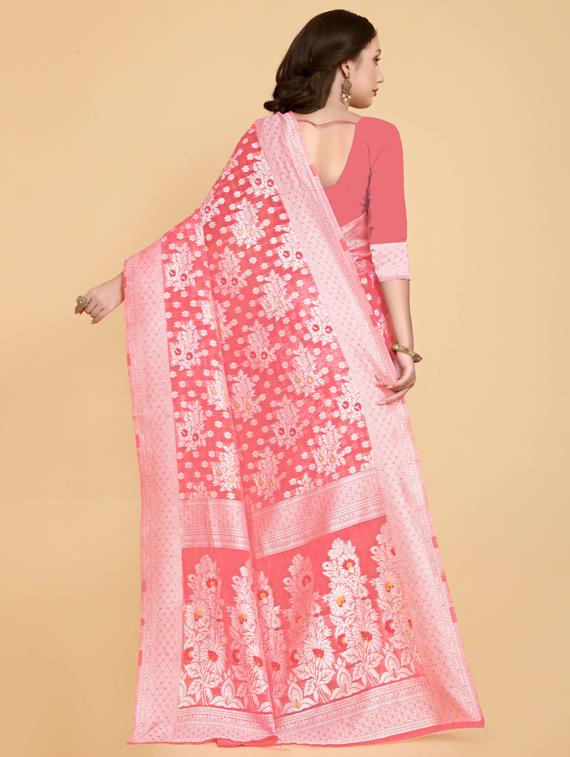 self design woven saree with blouse - 20125250 - Standard Image - 1