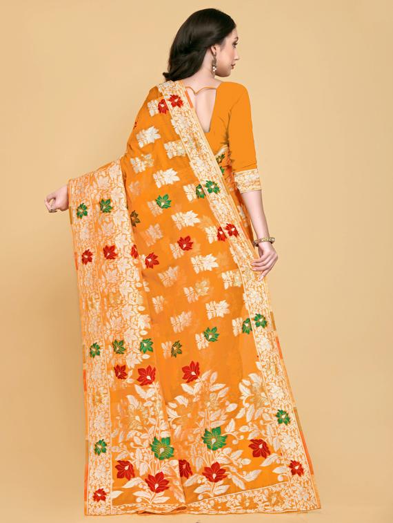 self design woven saree with blouse - 20125252 - Standard Image - 1
