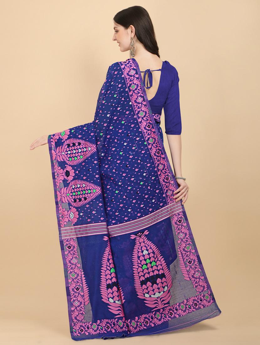 blue silk printed saree - 20125268 - Standard Image - 1