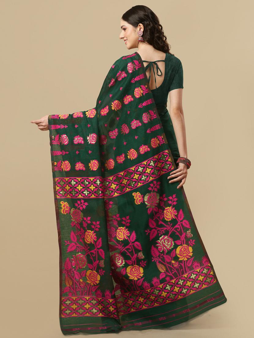 self design jamdani saree - 20125307 - Standard Image - 1