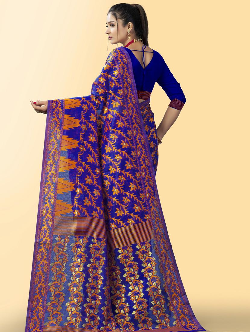 self design woven saree with blouse - 20125329 -  Standard Image - 1