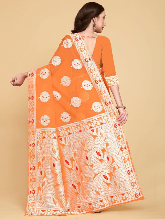 self design woven saree with blouse - 20125335 - Standard Image - 1