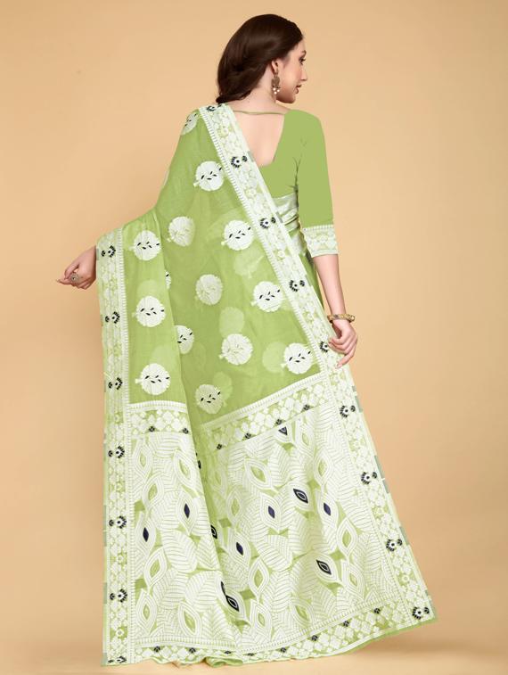 self design woven saree with blouse - 20125337 -  Standard Image - 1