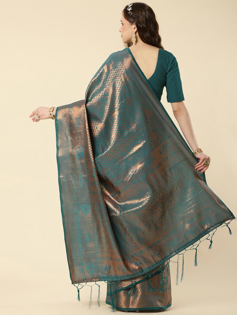 self design woven saree with blouse - 20125388 -  Standard Image - 1