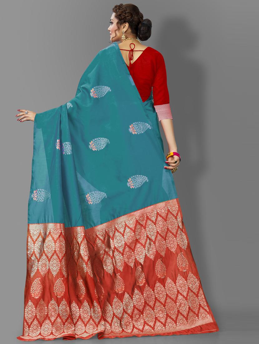 self design woven saree with blouse - 20125507 - Standard Image - 1