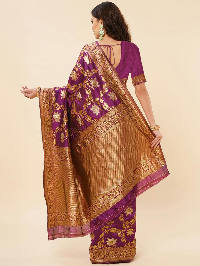 self design woven saree with blouse - 20125519 - Standard Image - 1