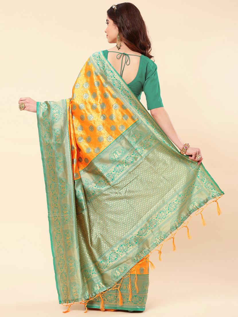 self design banarasi saree with blouse - 20125807 - Standard Image - 1