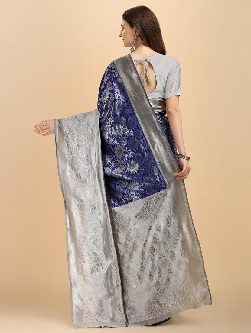 self design banarasi saree with blouse - 20125851 - Standard Image - 1