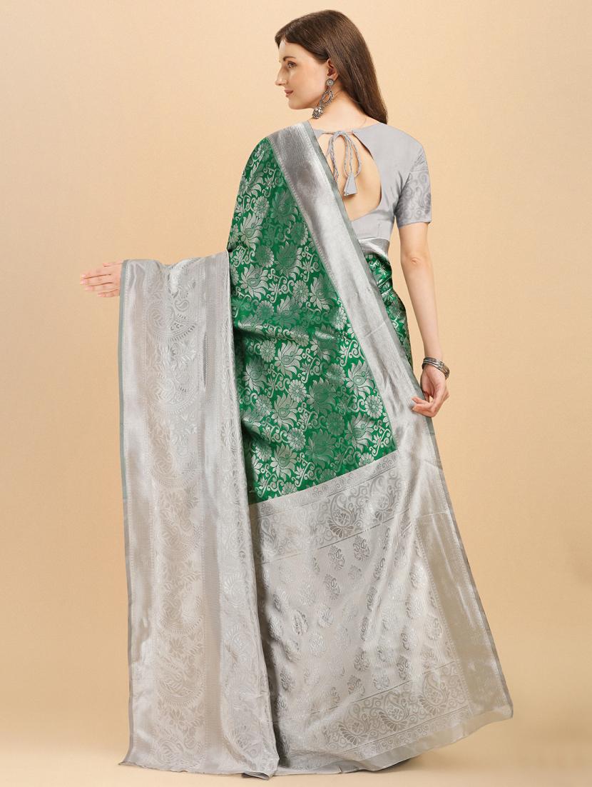 self design banarasi saree with blouse - 20125852 - Standard Image - 1