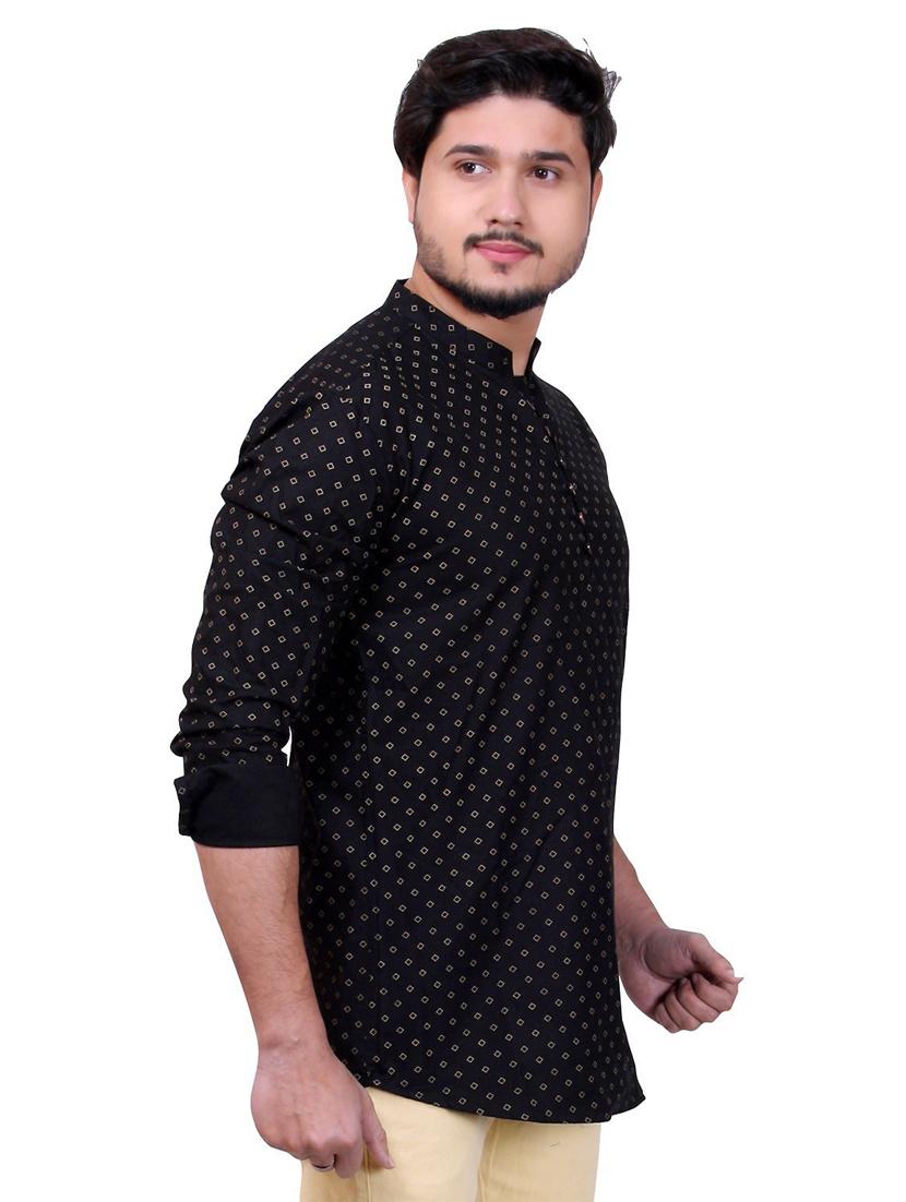 mandarin neck printed short kurta - 20126881 -  Standard Image - 1