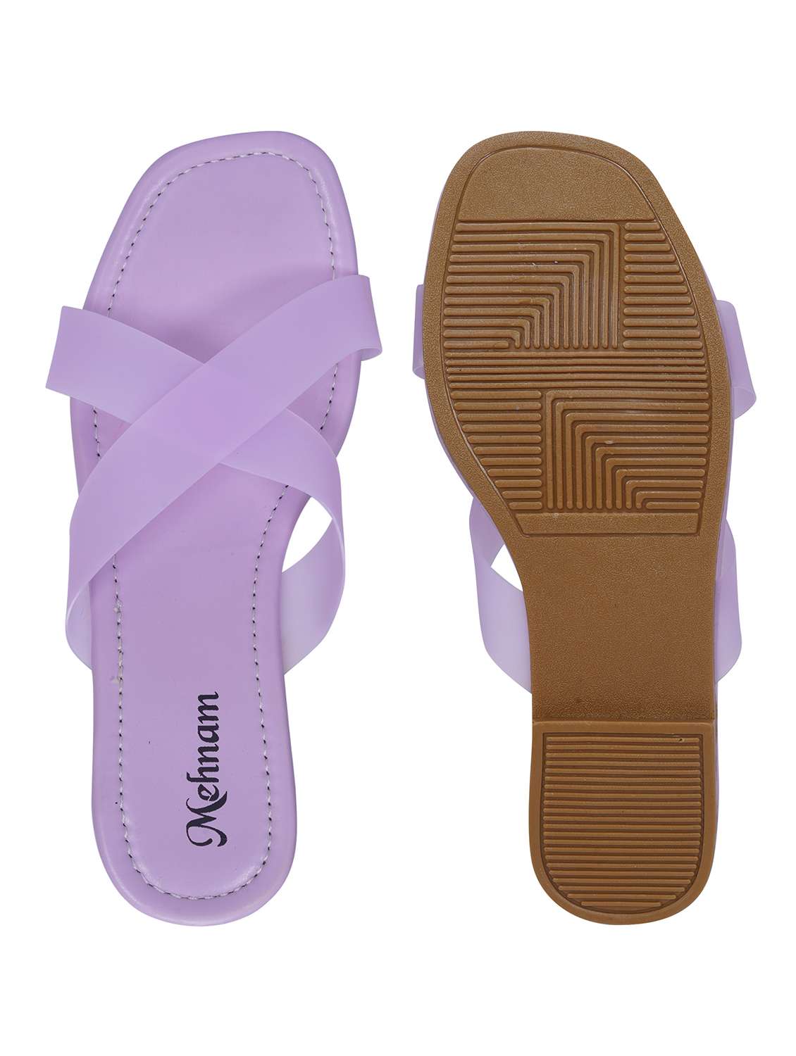 purple synthetic slip on sandals - 20127192 -  Standard Image - 4