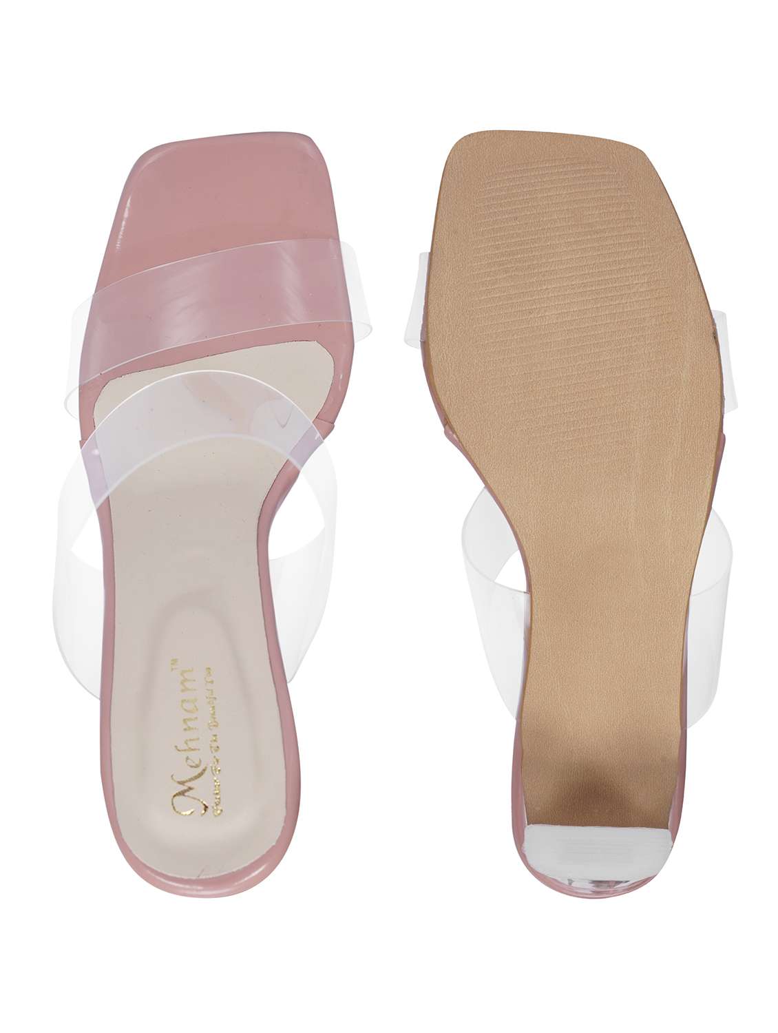 peach synthetic slip on sandals - 20127268 -  Standard Image - 4