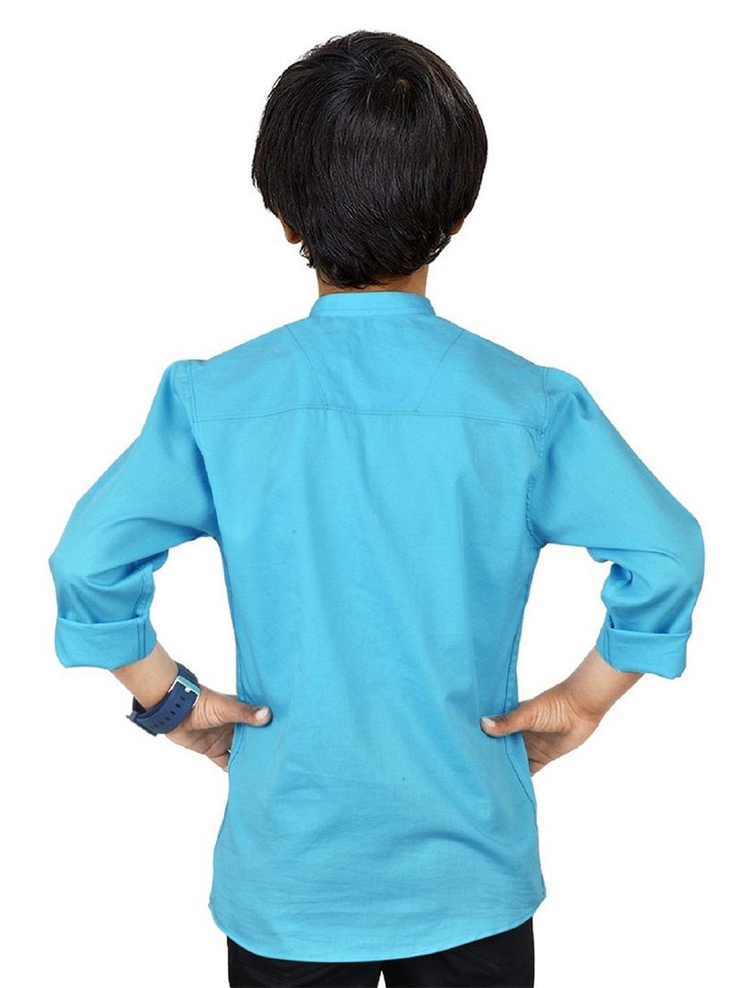 boys mandarin neck solid shirt - 20127466 -  Standard Image - 1