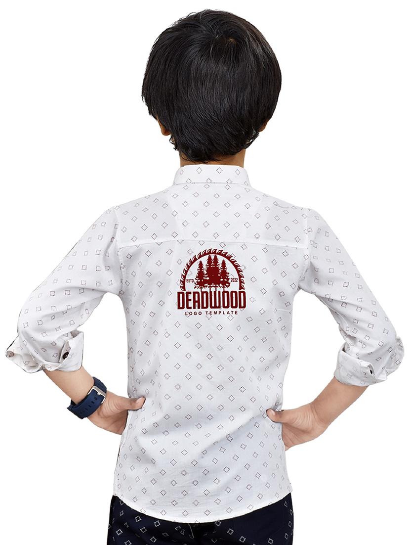 white printed long sleeve shirt - 20127804 - Standard Image - 1