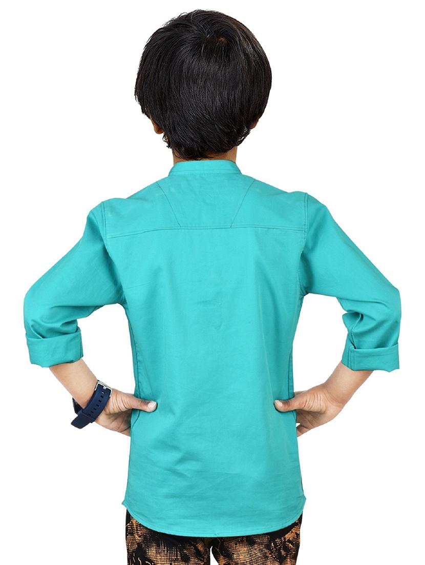 blue solid long sleeve shirt - 20127890 -  Standard Image - 1