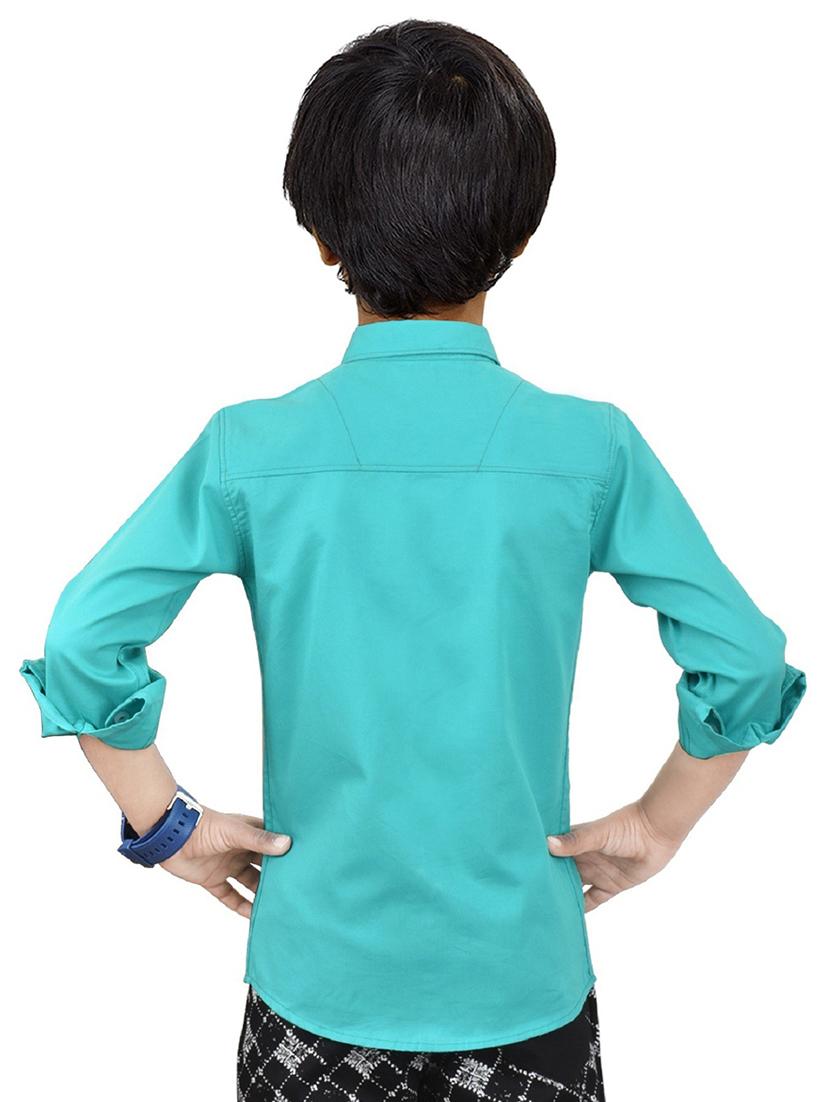 blue solid long sleeves causal shirt - 20128220 - Standard Image - 1