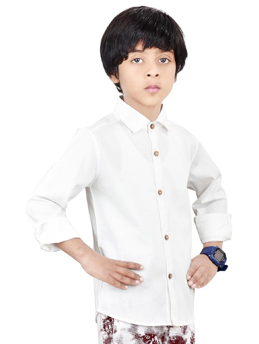 white solid long sleeves causal shirt - 20128289 - Standard Image - 1