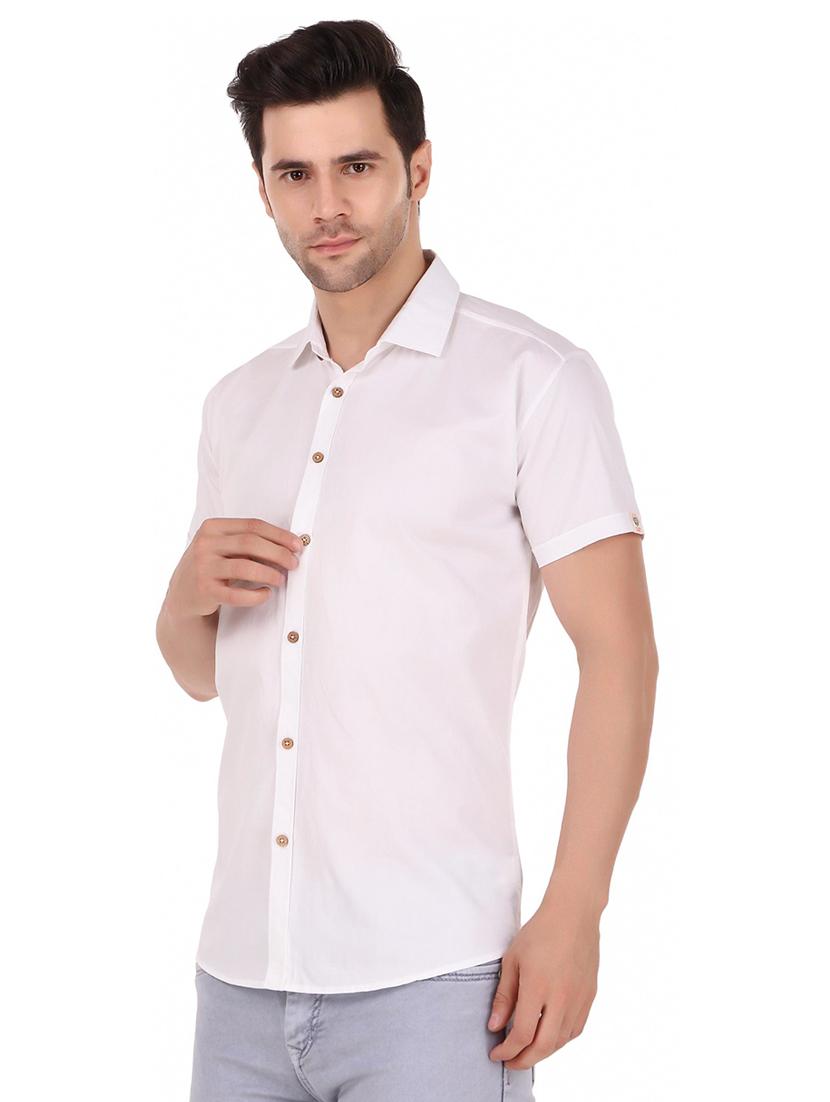 white cotton casual shirt - 20128708 - Standard Image - 1