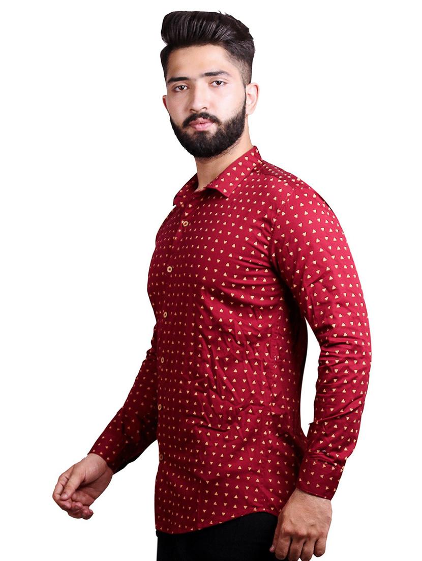 maroon cotton casual shirt - 20128823 - Standard Image - 1