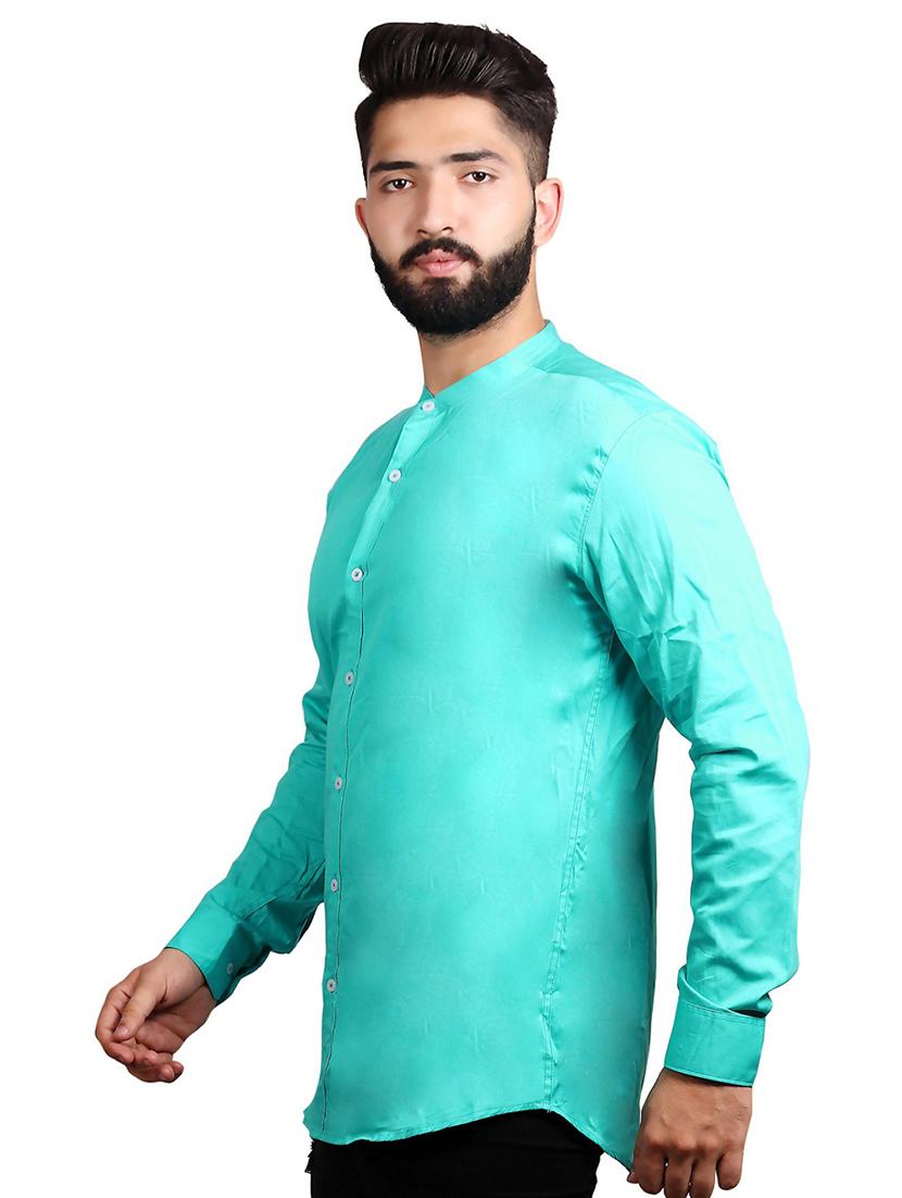 turquoise cotton casual shirt - 20128939 - Standard Image - 1