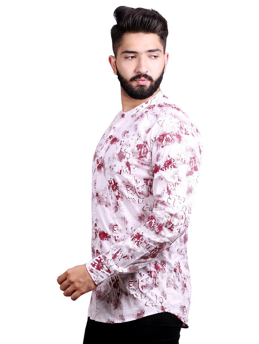 red cotton casual shirt - 20129037 -  Standard Image - 1