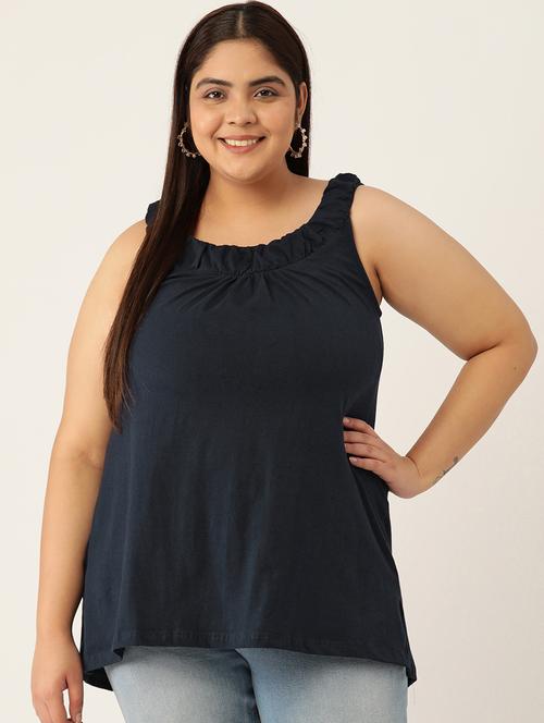 women's high-low round neck top - 20130369 -  Standard Image - 0