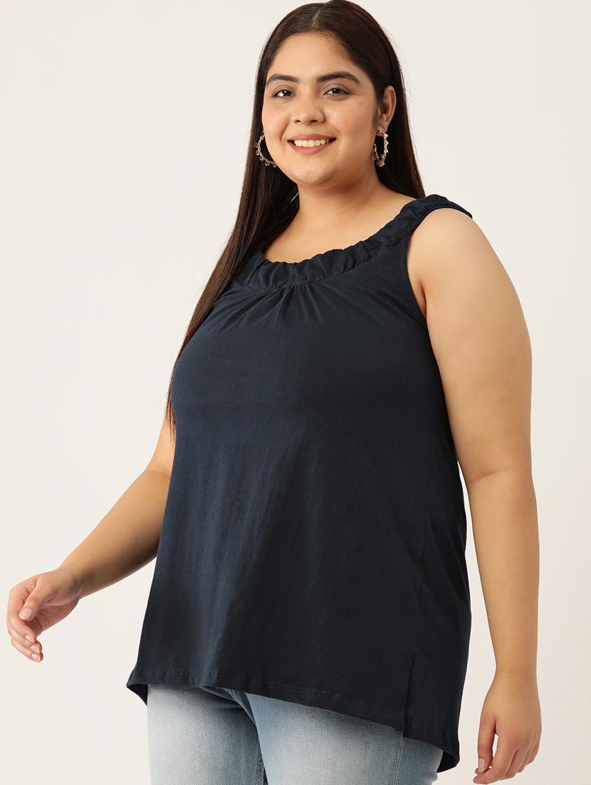women's high-low round neck top - 20130369 -  Standard Image - 1