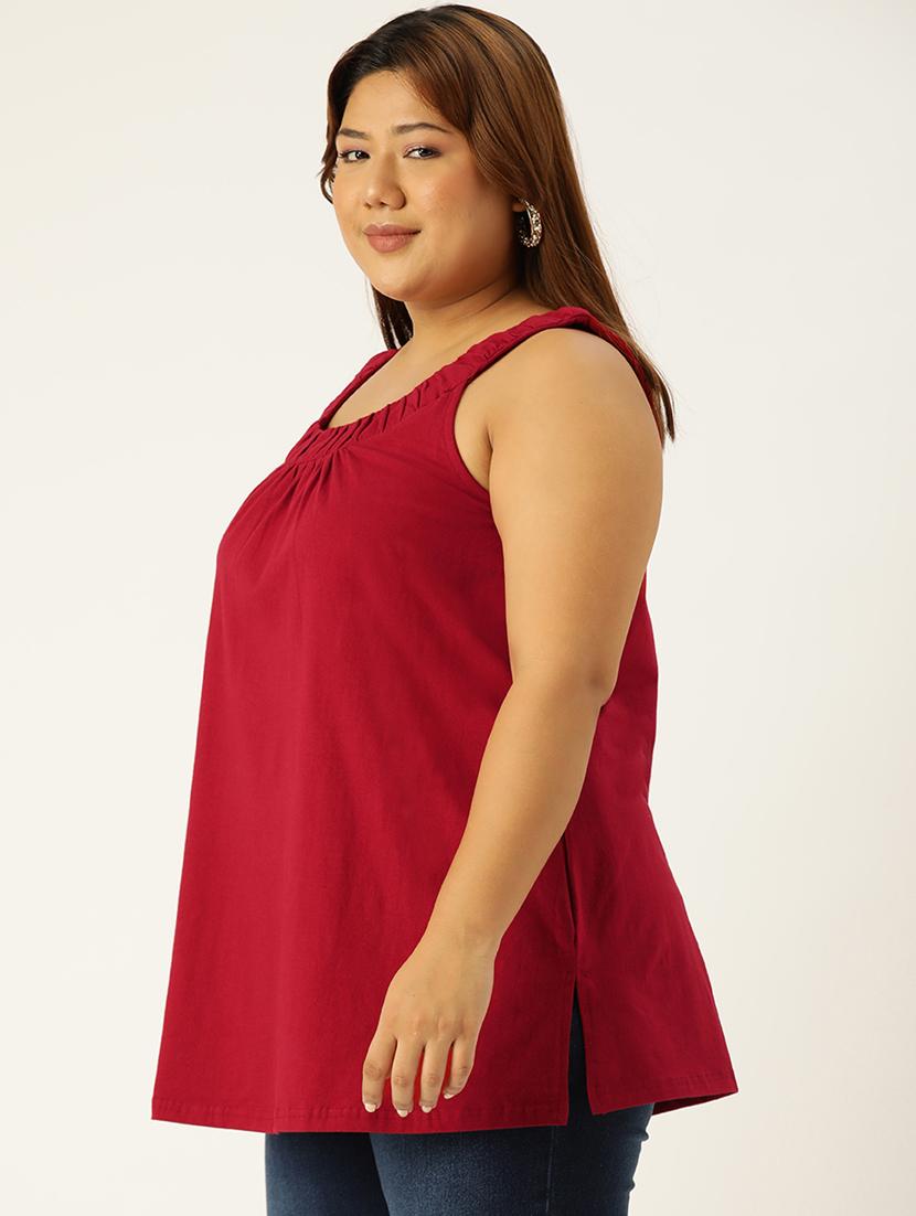 women's straight round neck top - 20130371 -  Standard Image - 1