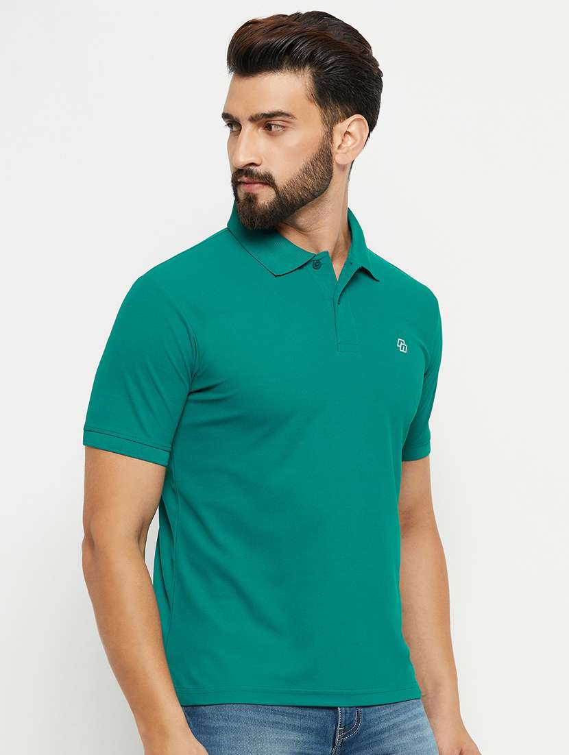 men green regular fit polo t-shirt