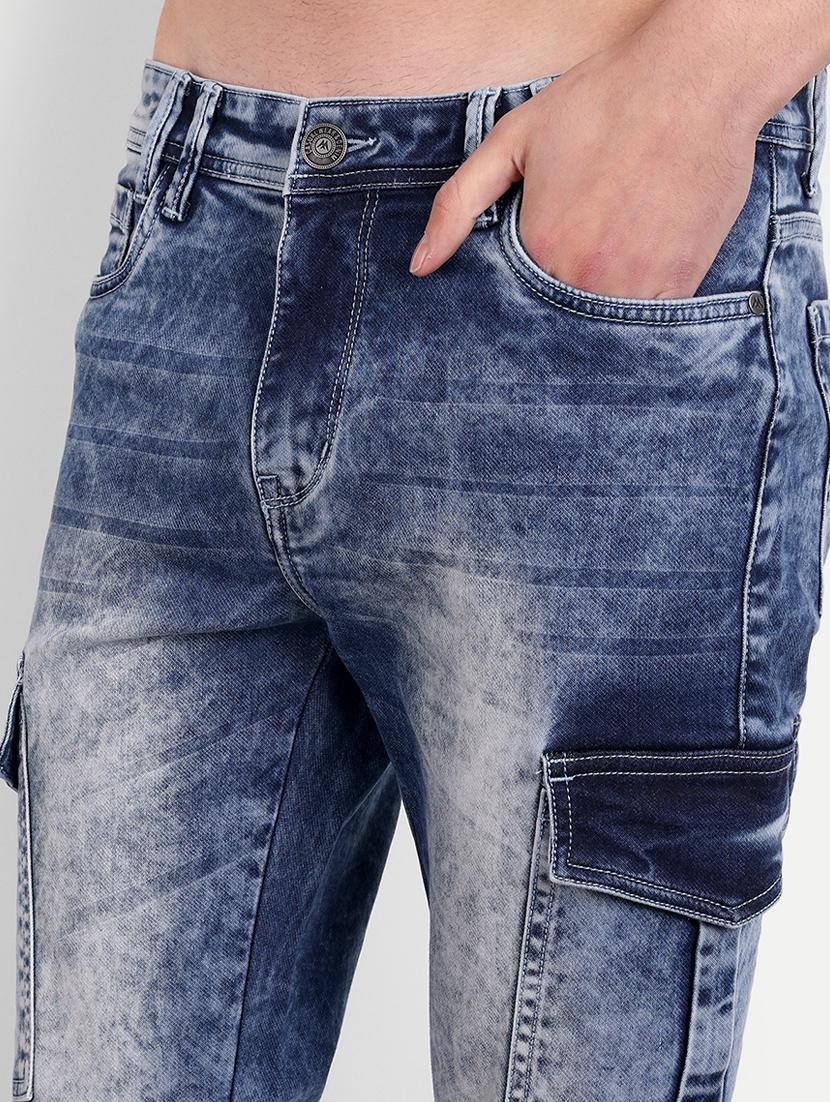 men blue cargo jeans - 20131495 - Standard Image - 4