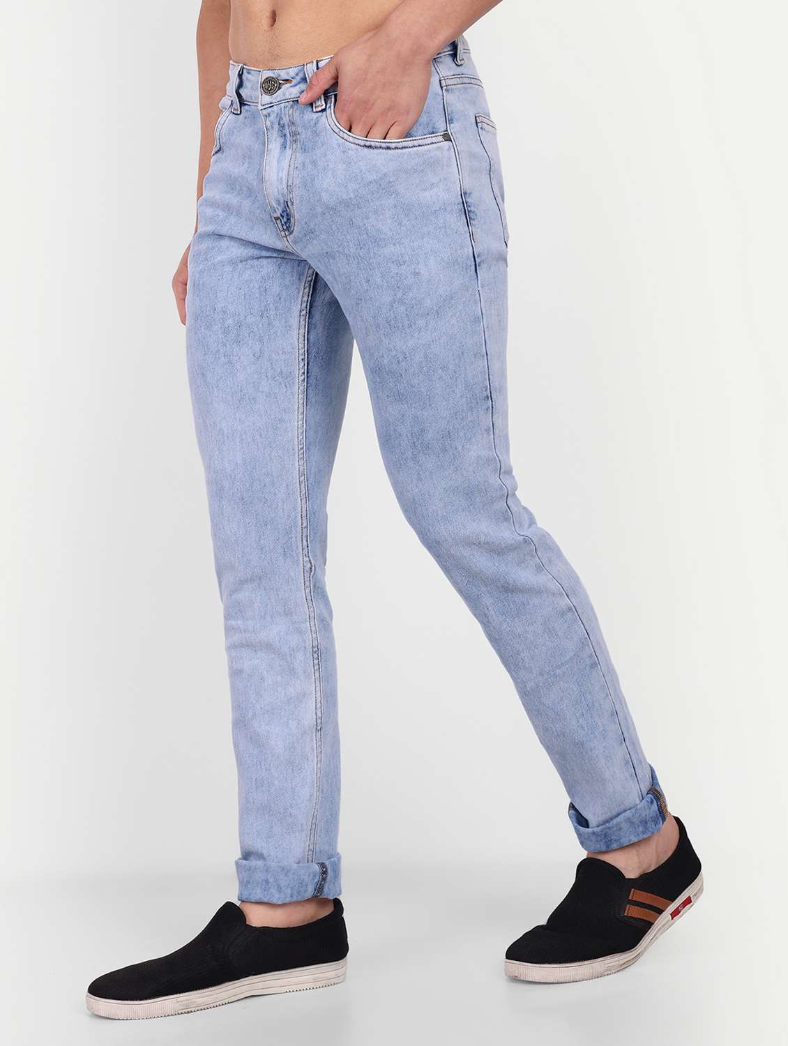 mens slim fit plain jeans - 20131509 -  Standard Image - 1