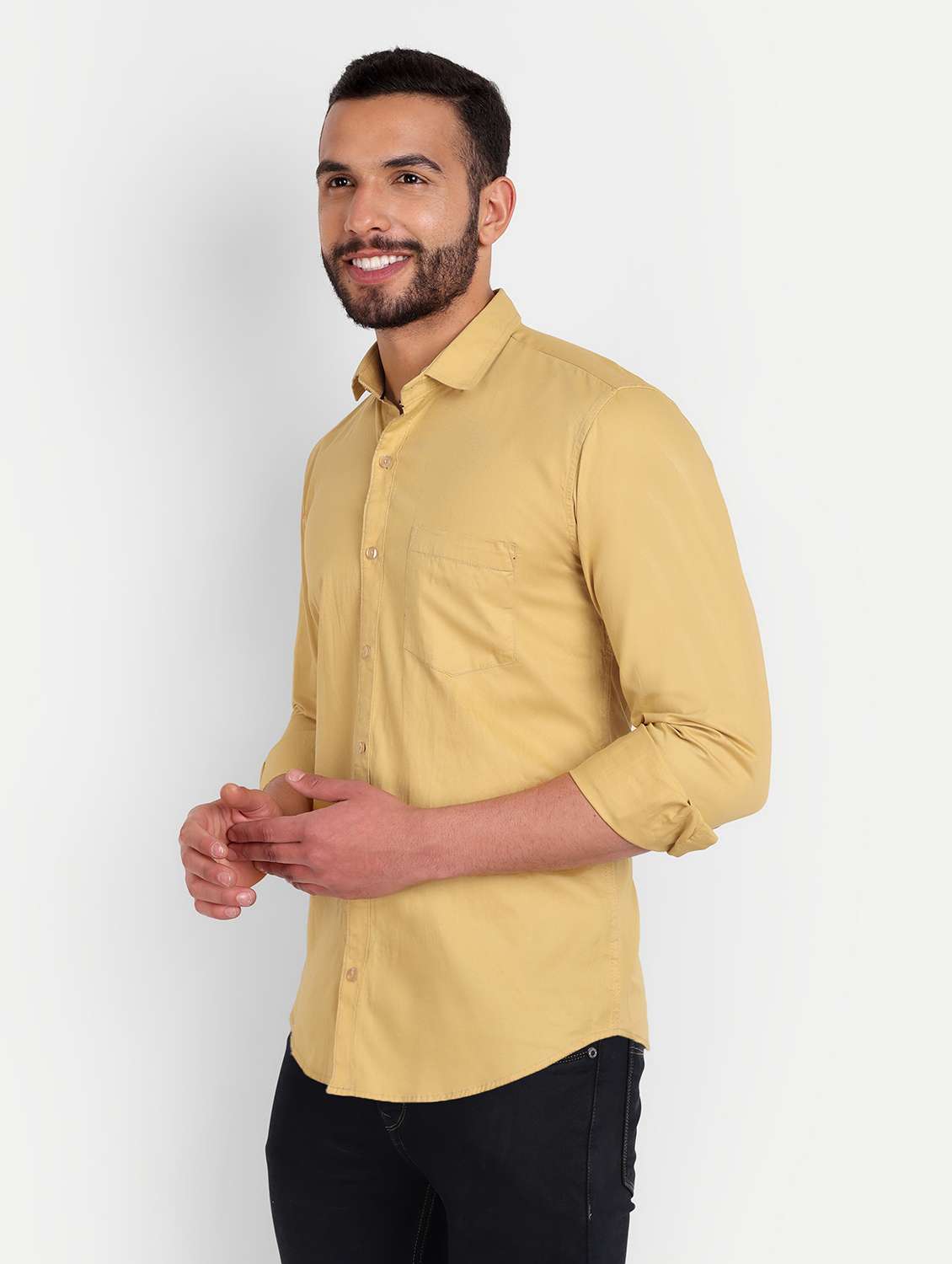 mens solid casual shirt - 20131560 - Standard Image - 1