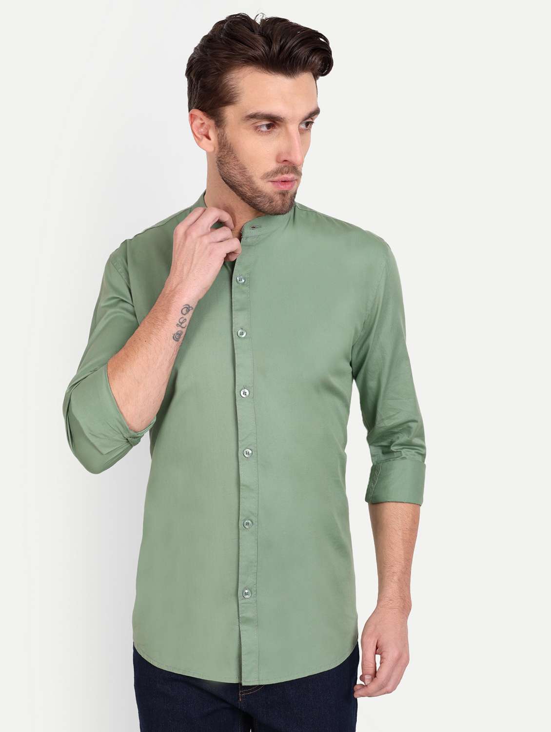 mens solid casual shirt
