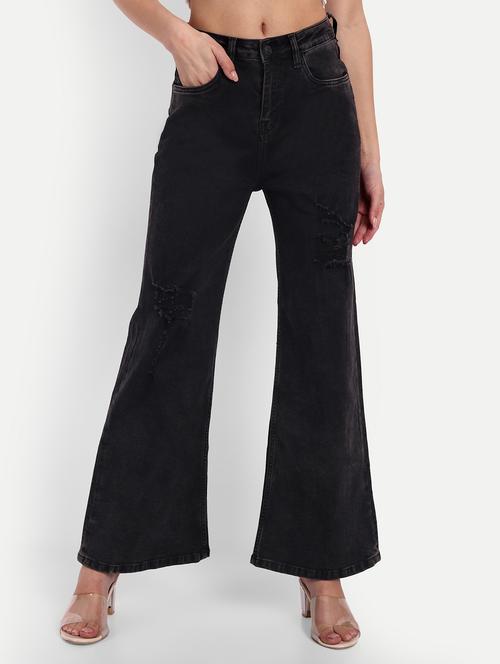 women distressed mid rise bootcut jean - 20131596 -  Standard Image - 0