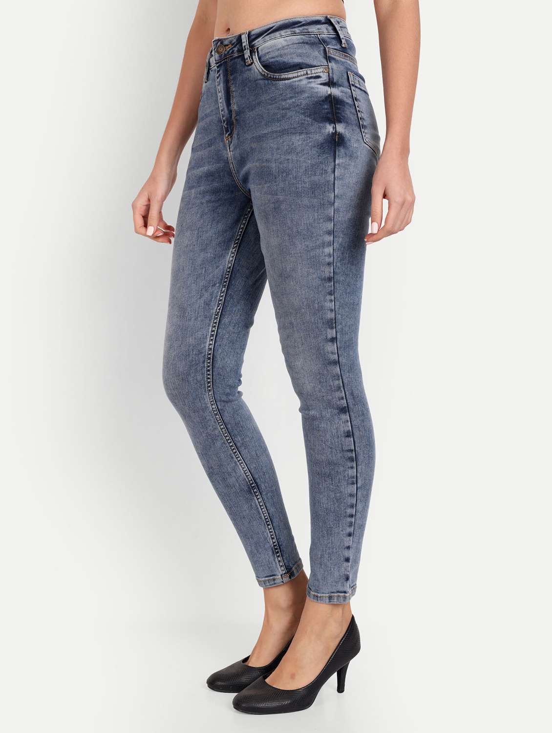 women's plain slim fit jeans - 20131606 -  Standard Image - 1