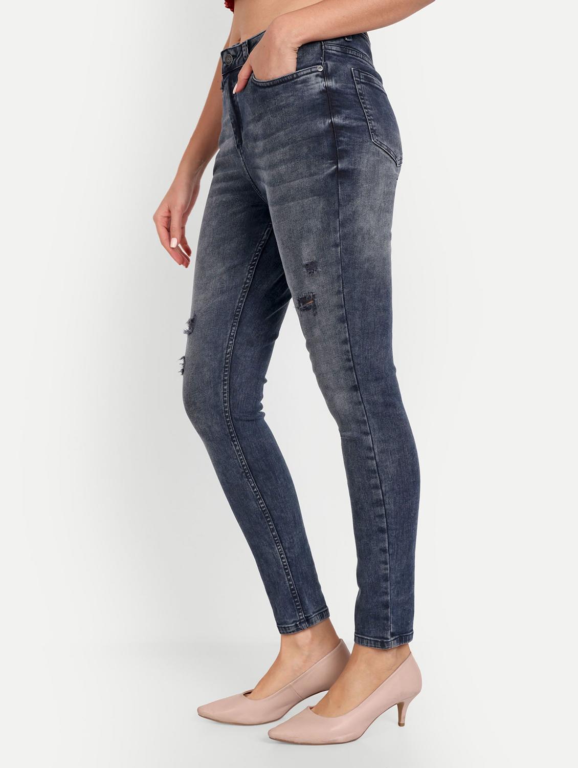 women's distress slim fit jeans - 20131607 - Standard Image - 1