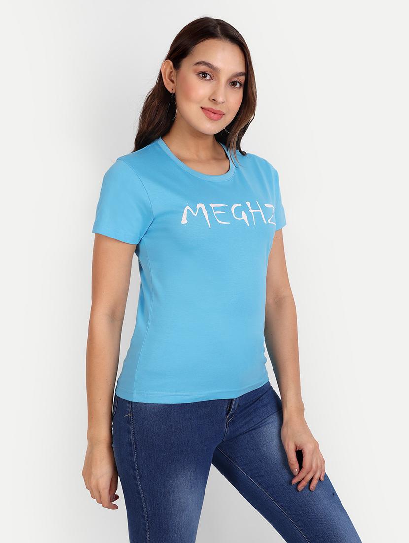 blue cotton blend regular tshirt - 20131649 -  Standard Image - 1