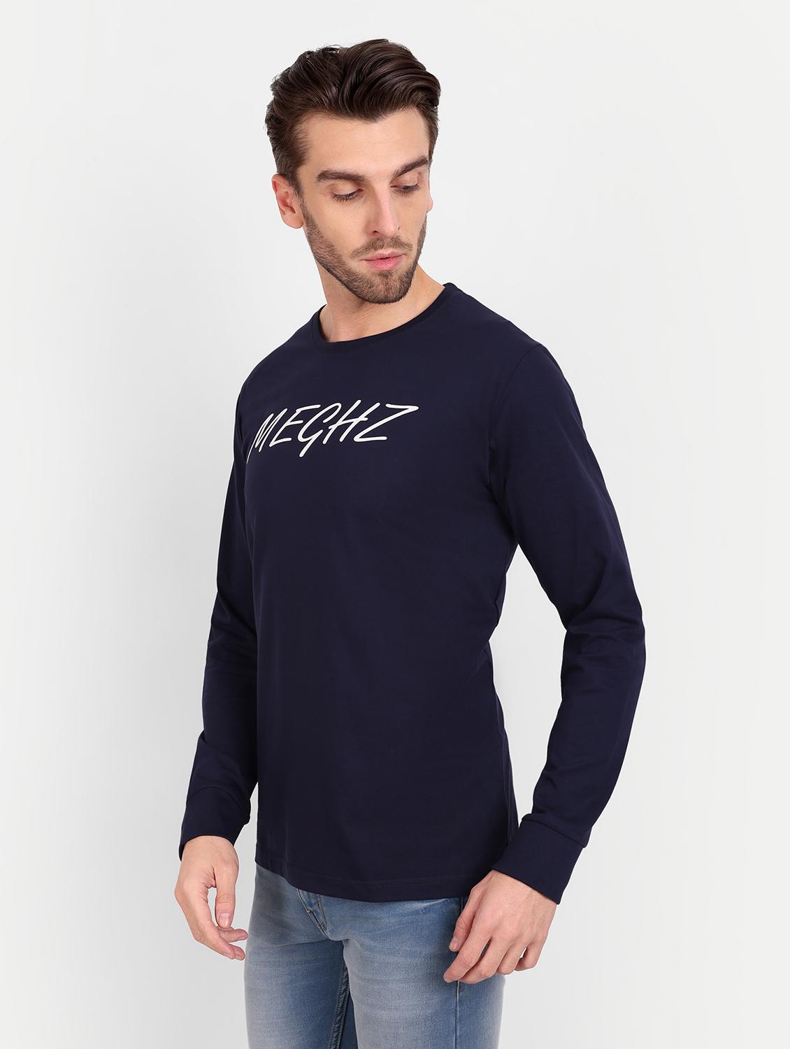 men chest print long sleeve t-shirt - 20131656 -  Standard Image - 1