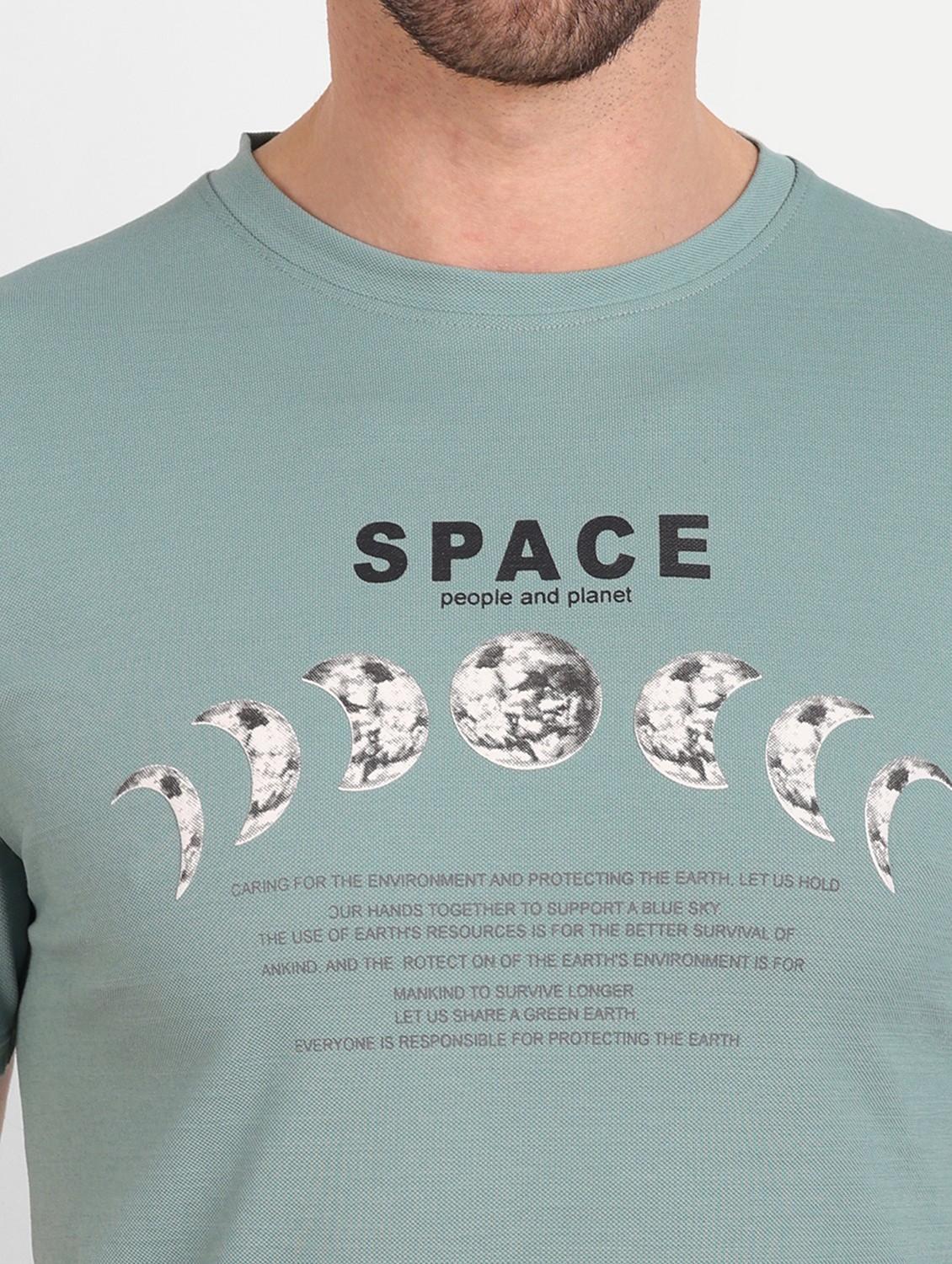 men round neck typographic printed t-shirt - 20131666 - Standard Image - 4